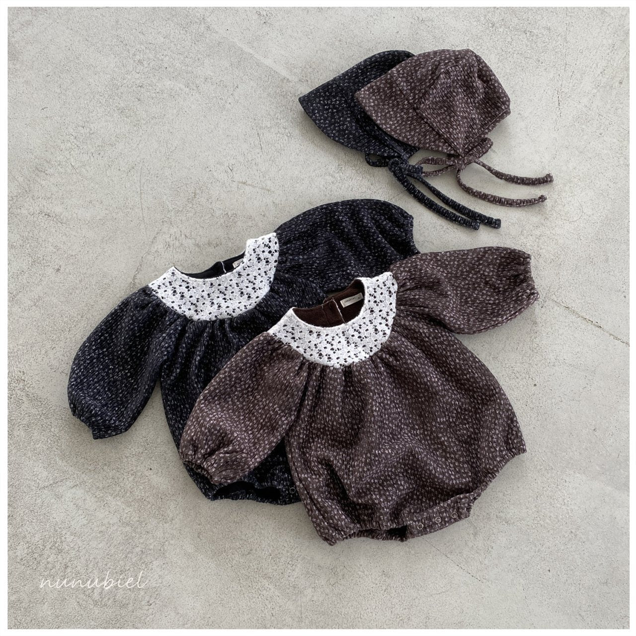 snow flower romper & bonnet｜meeen（ミーン）