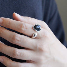 画像をギャラリービューアに読み込む, ペアシェイプ天然石のフォークリング｜poonys（プーニーズ）
