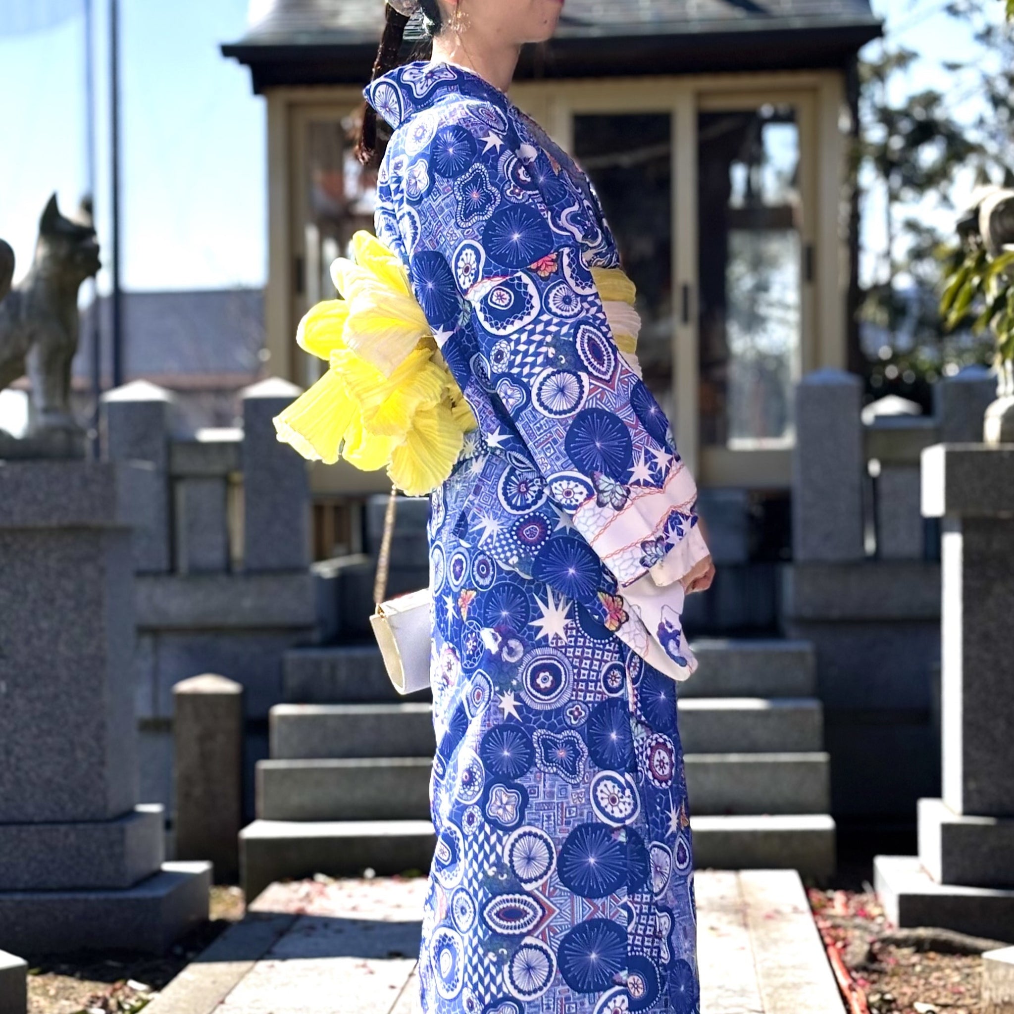 ユニセックス浴衣・帯 2点セット【夢見紋】坂川ひかりデザイン｜KUTANI