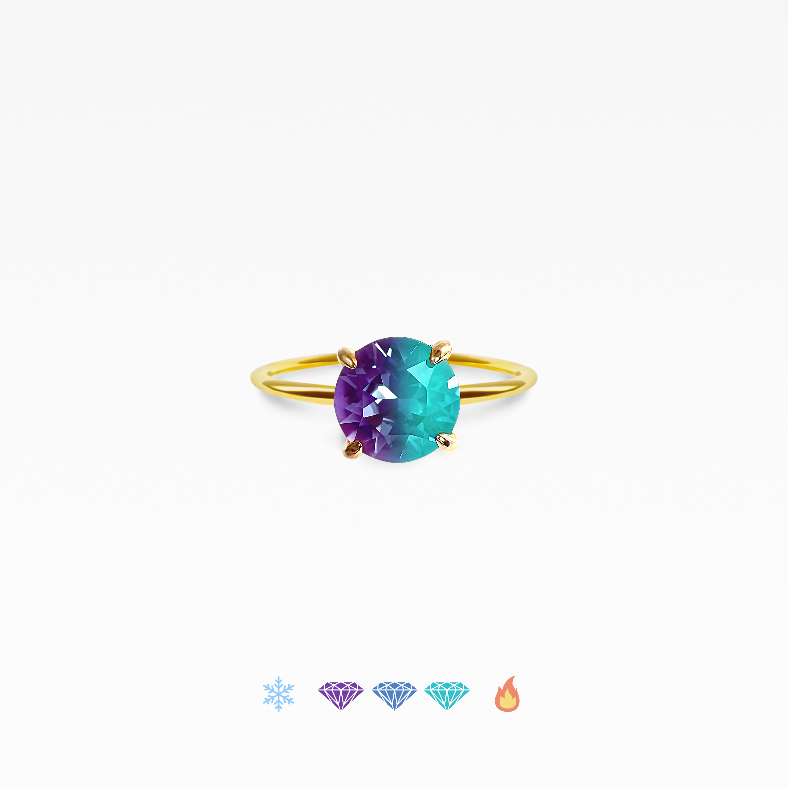 色が変わる宝石リング　キラナライト秘境「虹立ち」　ラウンド6mm　SV925｜atelier ShowKer（アトリエショーカー）