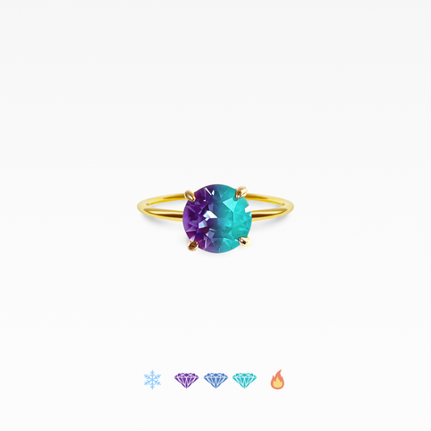 atelier ShowKer 色が変わる宝石リング　キラナライト秘境「虹立ち」　ラウンド6mm　SV925｜atelier ShowKer（アトリエショーカー）