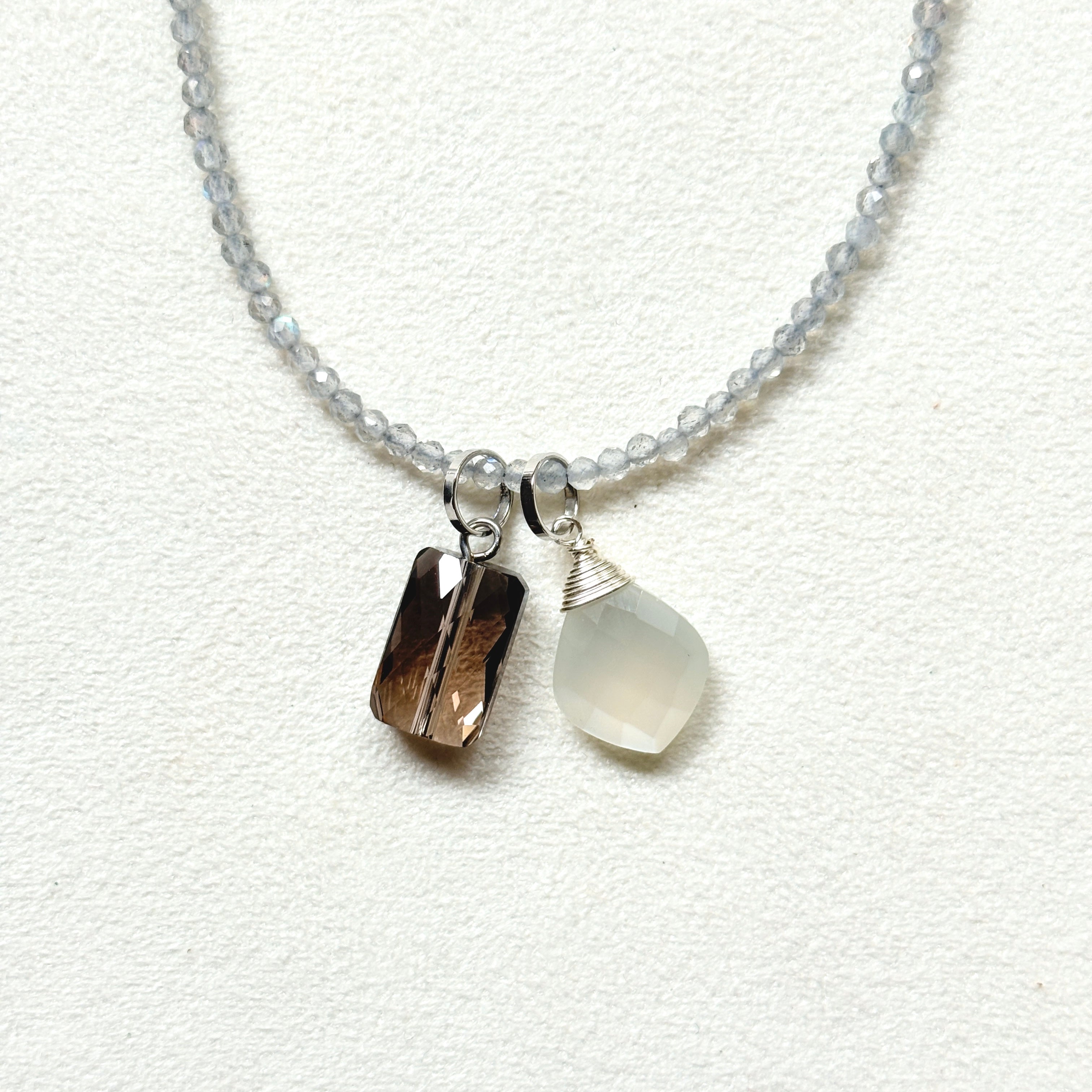 天然石・２トップ付ショートネックレス②｜beads room mimo（ビーズルームミモ）