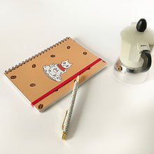 画像をギャラリービューアに読み込む, ミアとコーヒー豆のリングノート｜Atelier Kie（アトリエキエ）
