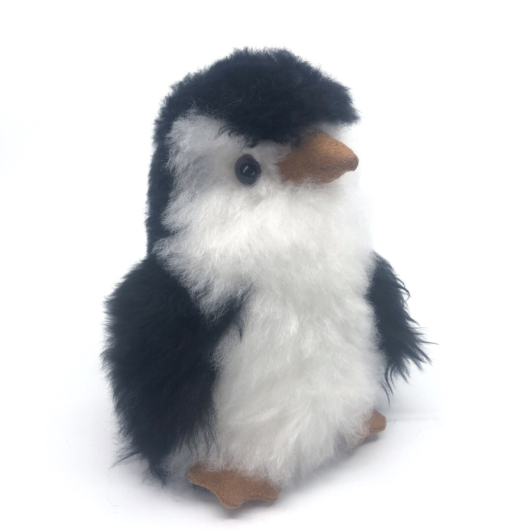 アルパカ毛100%人形 ペンギン ベビーアルパカの天然皮革 ペンギン ぬいぐるみ｜ペルー職人手仕事