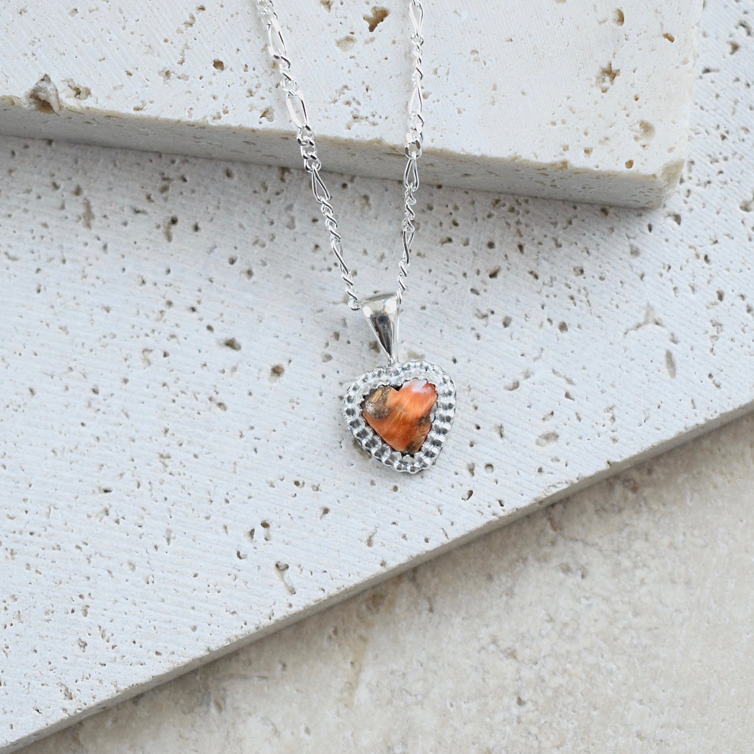 Orange copper turquoise heart necklace / Sunset｜MARIA JEWELRY（マリアジュエリー）