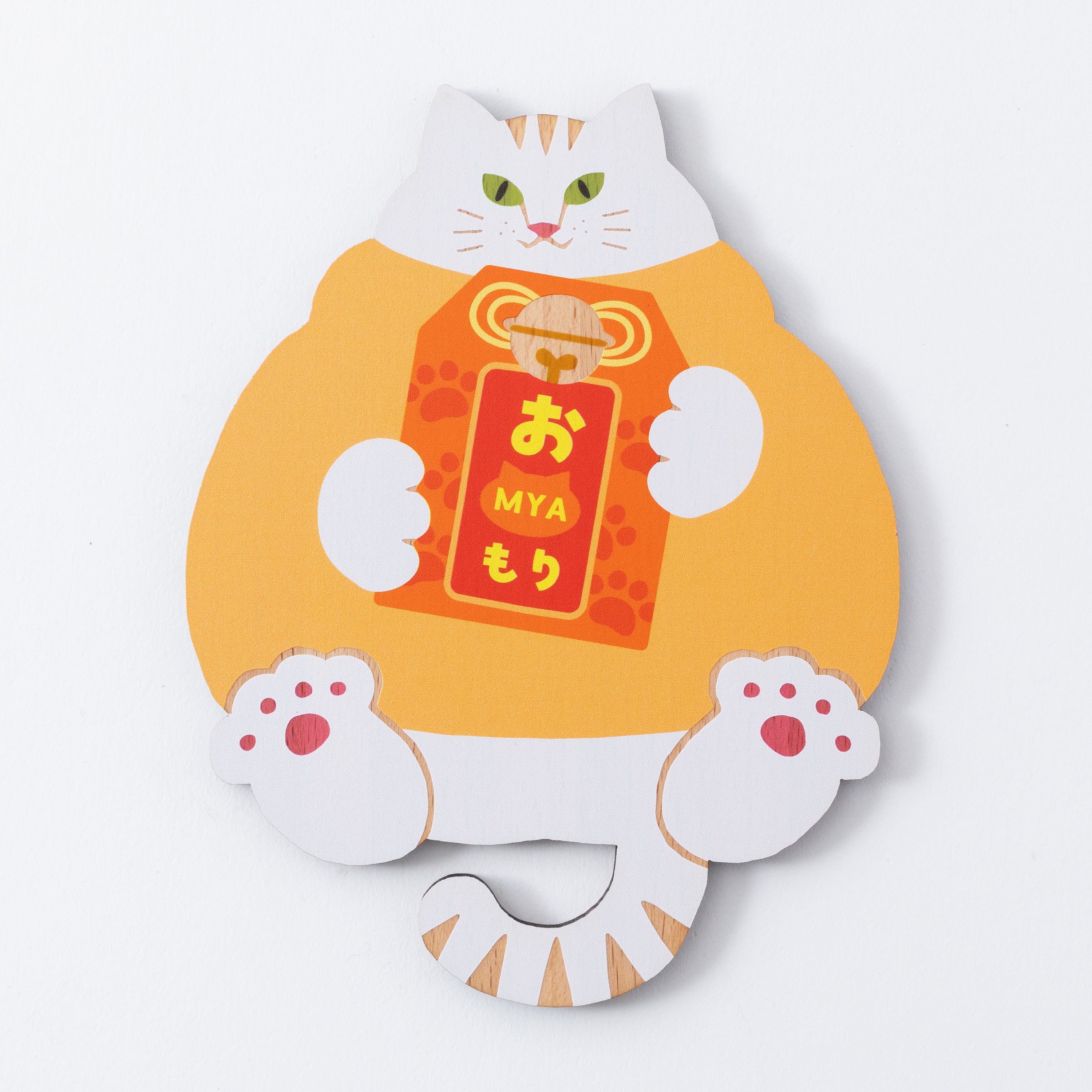 猫雑貨・木製プレート＆コースター【ねこまみれ　推し色　オレンジ】｜Ten＆O Art+Craft（テンアンドオー　アートクラフト）