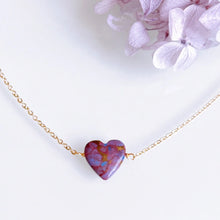 画像をギャラリービューアに読み込む, 大人ハートパープルコッパーターコイズネックレス｜SAKURA jewelry（サクラジュエリー）
