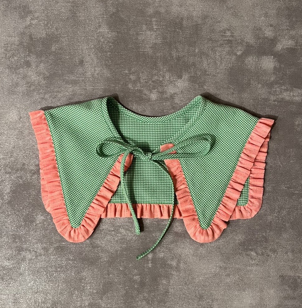 triangle ribbon (green gingham×lace)｜Ron Ron Baby＆Mom（ロンロンベビーアンドマム）