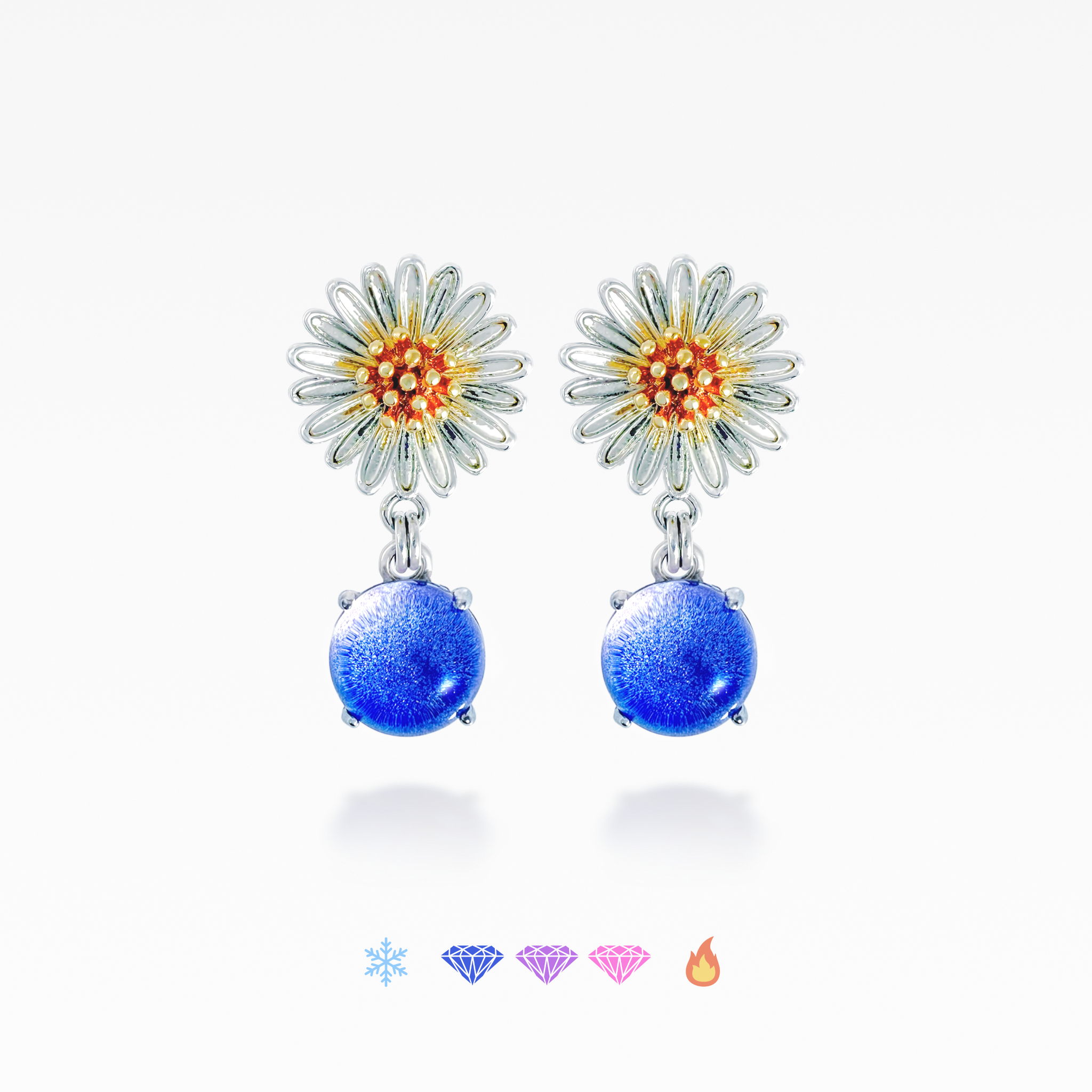 KAORUK18ピアス　アジサイ 色が変わるピアス イヤリング アジサイ石「秘密のマーガレット