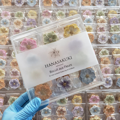 ハナサクキ 天然色素のフラワーアイシングクッキー❀クリアーケースMサイズ｜HANASAKUKI（ハナサクキ）