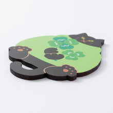画像をギャラリービューアに読み込む, 猫雑貨・木製プレート＆コースター【ねこまみれ　推し色　緑】｜Ten＆O Art+Craft（テンアンドオー　アートクラフト）

