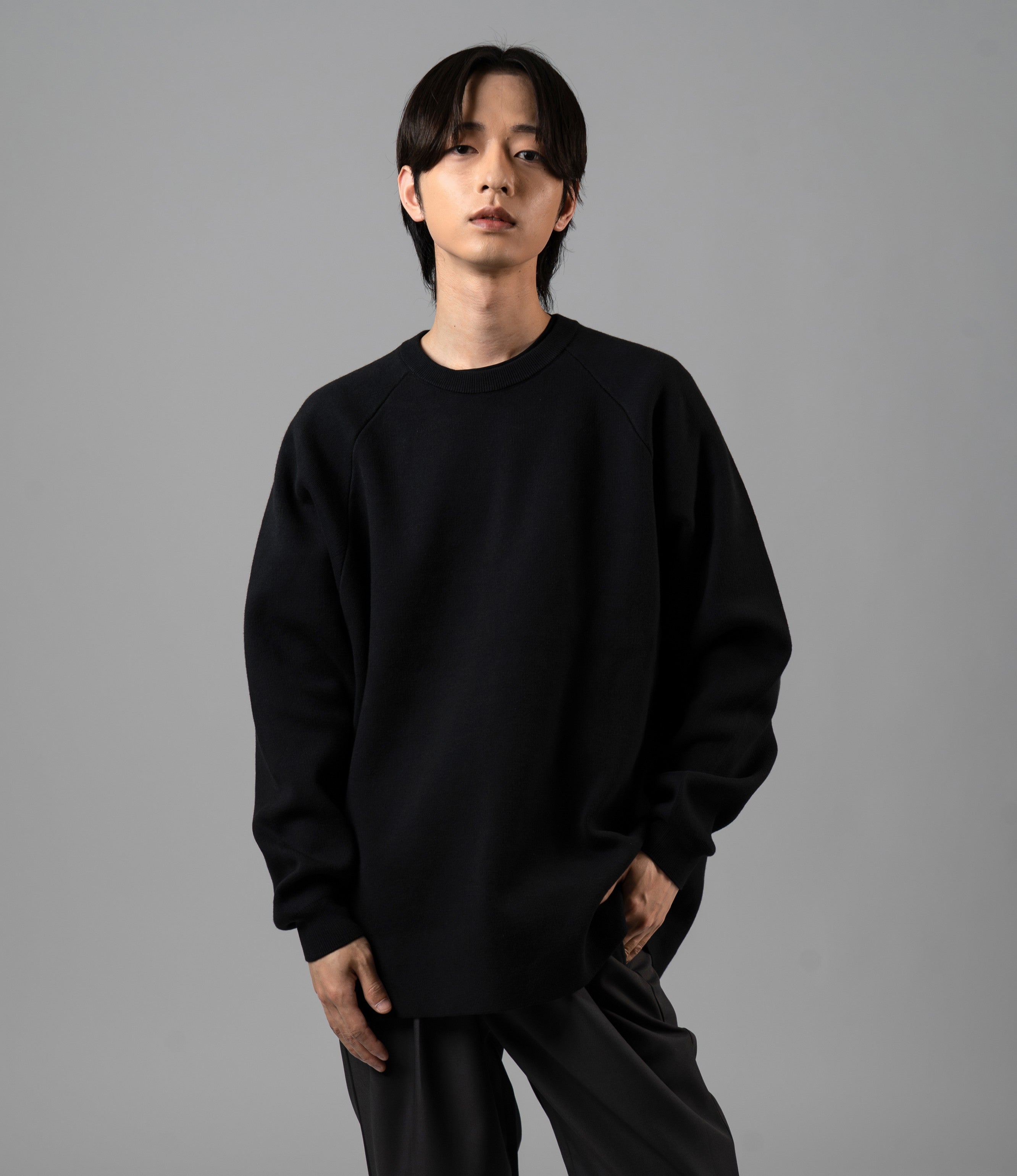 コットン/カシミヤ ラグランクルーニット｜BEXIST（ベグジット）