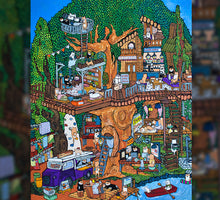 画像をギャラリービューアに読み込む, 柴犬と猫たちの秘密基地がポスターに｜yoshie moriuchi ARTWORKS（ヨシエモリウチアートワークス）
