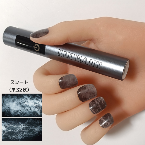 ENCHANT 半硬化ジェルネイルシールとネイル硬化用ライトのセット【Gel Nail Stickers ≪Type:B≫011 + Hand Light SET】｜ENCHANT（エンチャント）