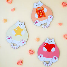 画像をギャラリービューアに読み込む, 商品名 猫雑貨・木製プレート＆コースター【ねこまみれ　推し色　黄】｜Ten＆O Art+Craft（テンアンドオー　アートクラフト）
