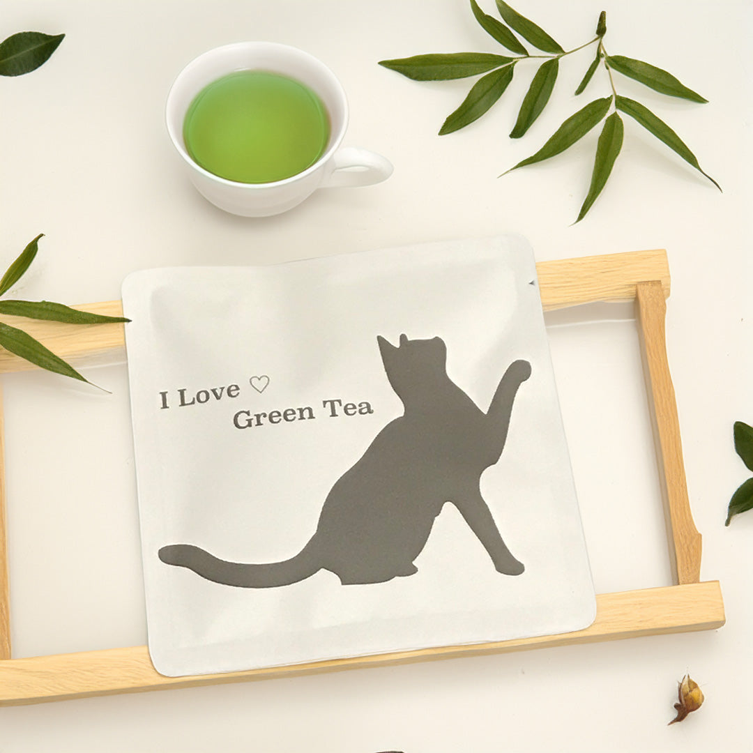 I Love Green Tea　緑茶ティーバッグ　くろねこ①｜Chaime（チャイム）