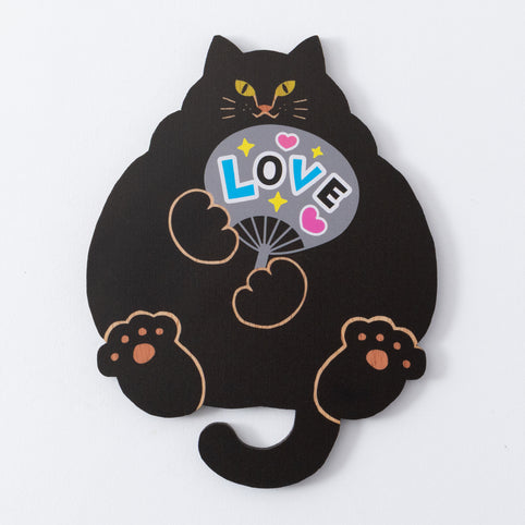 Ten＆O Art+Craft 猫雑貨・木製プレート＆コースター【ねこまみれ　推し色　黒】｜Ten＆O Art+Craft（テンアンドオー　アートクラフト）