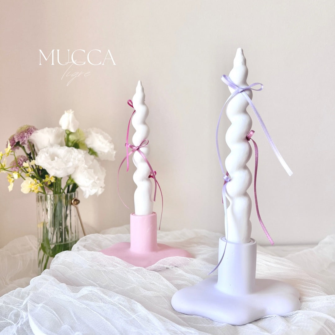 Candle  Holder and Fake Candle with Ribbons｜Mucca x Tigre（ムッカティーグレ）