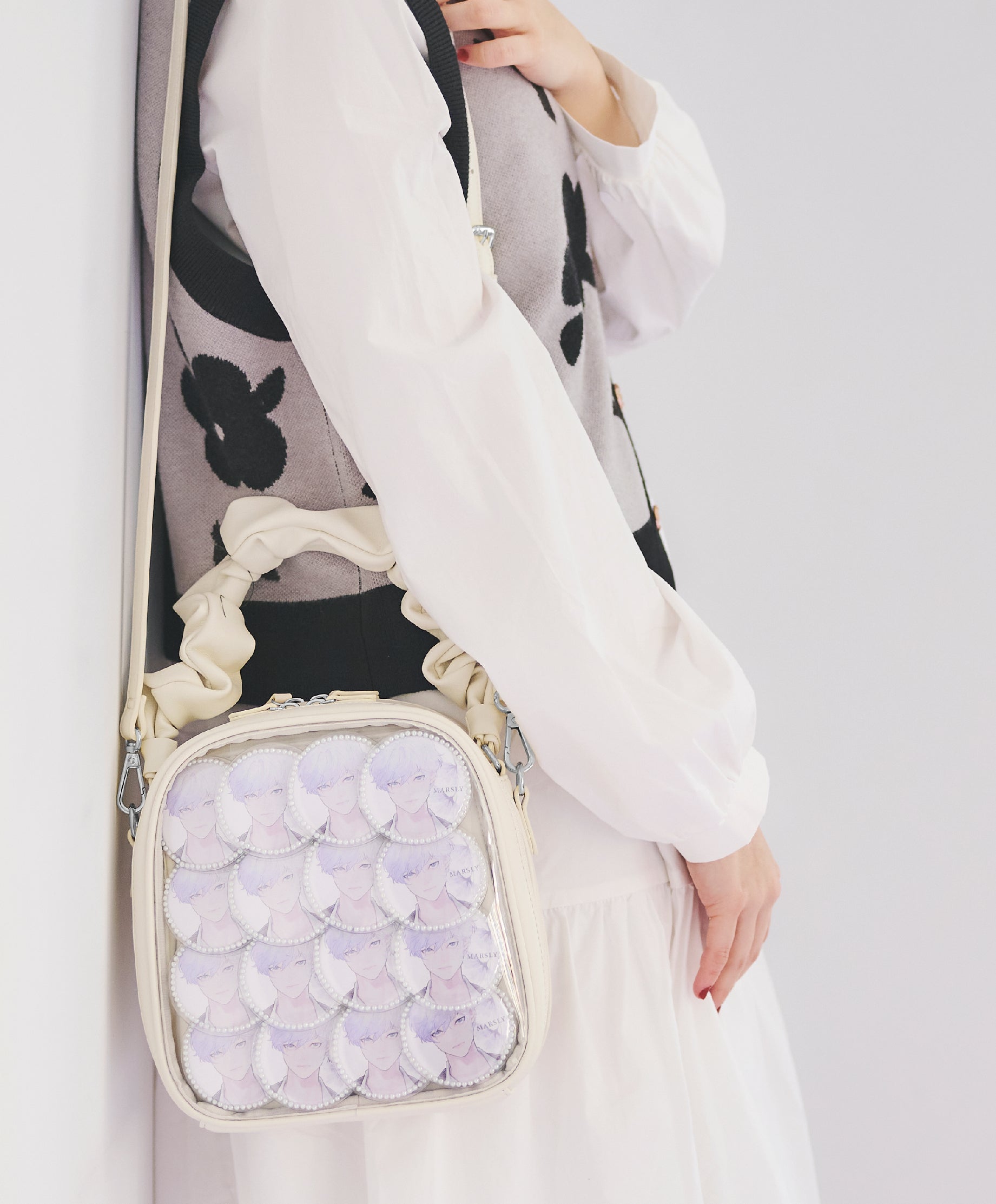 ギャザーハンドルバッグ（off white）｜MARSLY（マーズリー