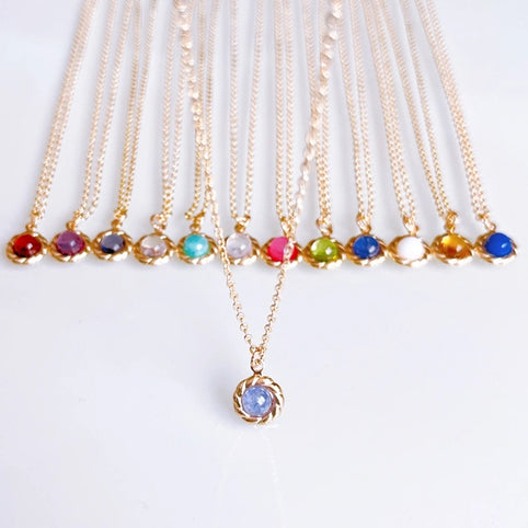 SAKURA jewelry 【選べる誕生石】天然石フラワーネックレス｜SAKURA jewelry（サクラジュエリー）