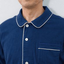 画像をギャラリービューアに読み込む, 呼吸するパジャマ®（パイピング） 和晒し3重ガーゼ メンズ【OMOTENASHI Selection 2025受賞】｜睡眠てらす（スイミンテラス）
