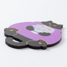 画像をギャラリービューアに読み込む, 猫雑貨・木製プレート＆コースター【ねこまみれ　推し色　紫】｜Ten＆O Art+Craft（テンアンドオー　アートクラフト）
