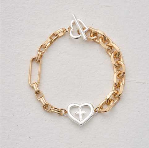 ANU cross & heart chain bracelet｜ANU（アヌ）