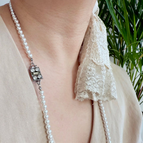 ERIKOART 【ネックレス】洗練されたシルバー×パールのネックレス　シンプルに、ただひとつのインパクト｜ERIKOART（エリコアート）