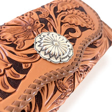 画像をギャラリービューアに読み込む, シェリダンスタイルカービング B-3 ロングウォレット センターコンチョ｜Samurai Craft（サムライクラフト）
