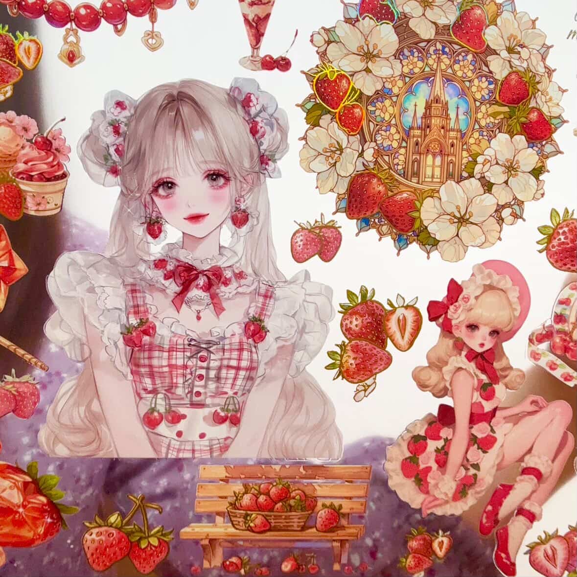 国内作家 nene様 Strawberry Jewel PETテープ Strawberry Jewelクリスタルインク立体箔押しPETテープ20cm幅