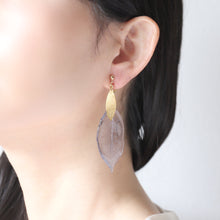 画像をギャラリービューアに読み込む, 本物のリーフとメタルリーフのピアス／イヤリング｜FT2 works（エフティーツーワークス）
