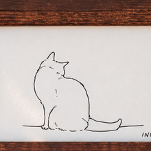 画像をギャラリービューアに読み込む, MEーSー００８５　名刺サイズ　線画ねこ｜猪猫（イノネコ）
