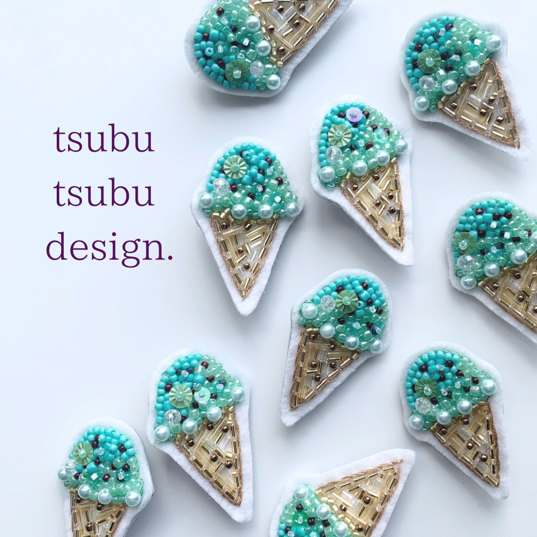 ブローチ【チョコミントアイス】　｜tsubutsubu design.（ツブツブデザイン）