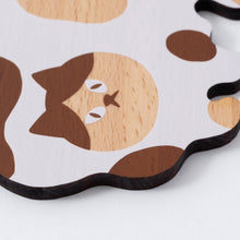 画像をギャラリービューアに読み込む, 猫雑貨・木製プレート＆コースター【ねこまみれ　メルティ白】｜Ten＆O Art+Craft（テンアンドオー　アートクラフト）
