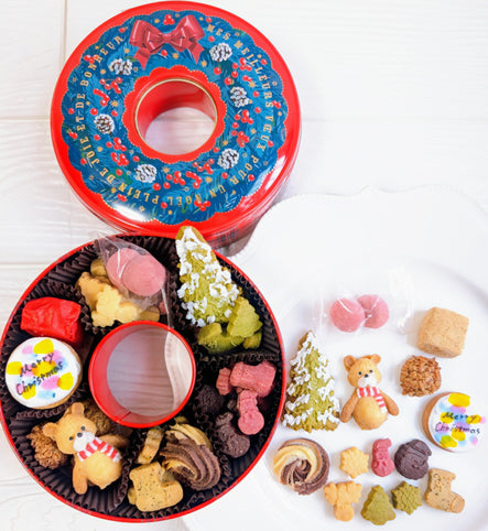 やまのさんち クリスマス限定缶（卵不使用）米粉とオートミールのリース缶|やまのさんち