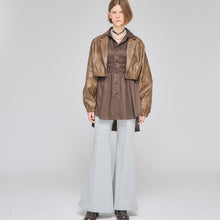 画像をギャラリービューアに読み込む, フェイクレザー テーラード コンビネーション ブルゾン｜Nora Lily elle（ノラリリーエル）
