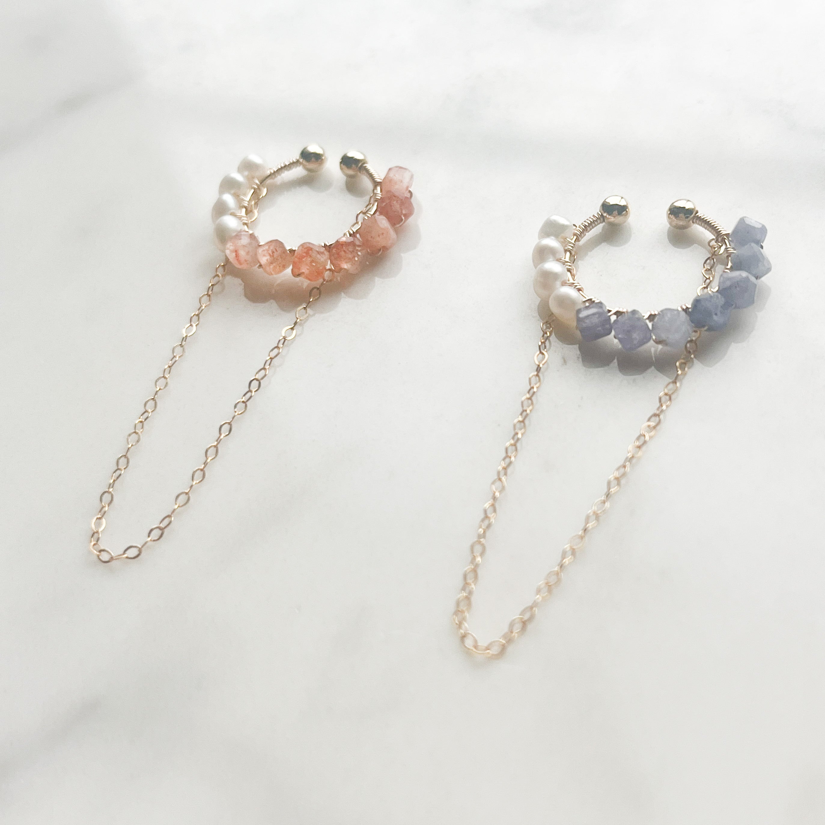 2WAY CHAIN CUFF　TANZANITE/SUNSTONE｜airy（エアリー）