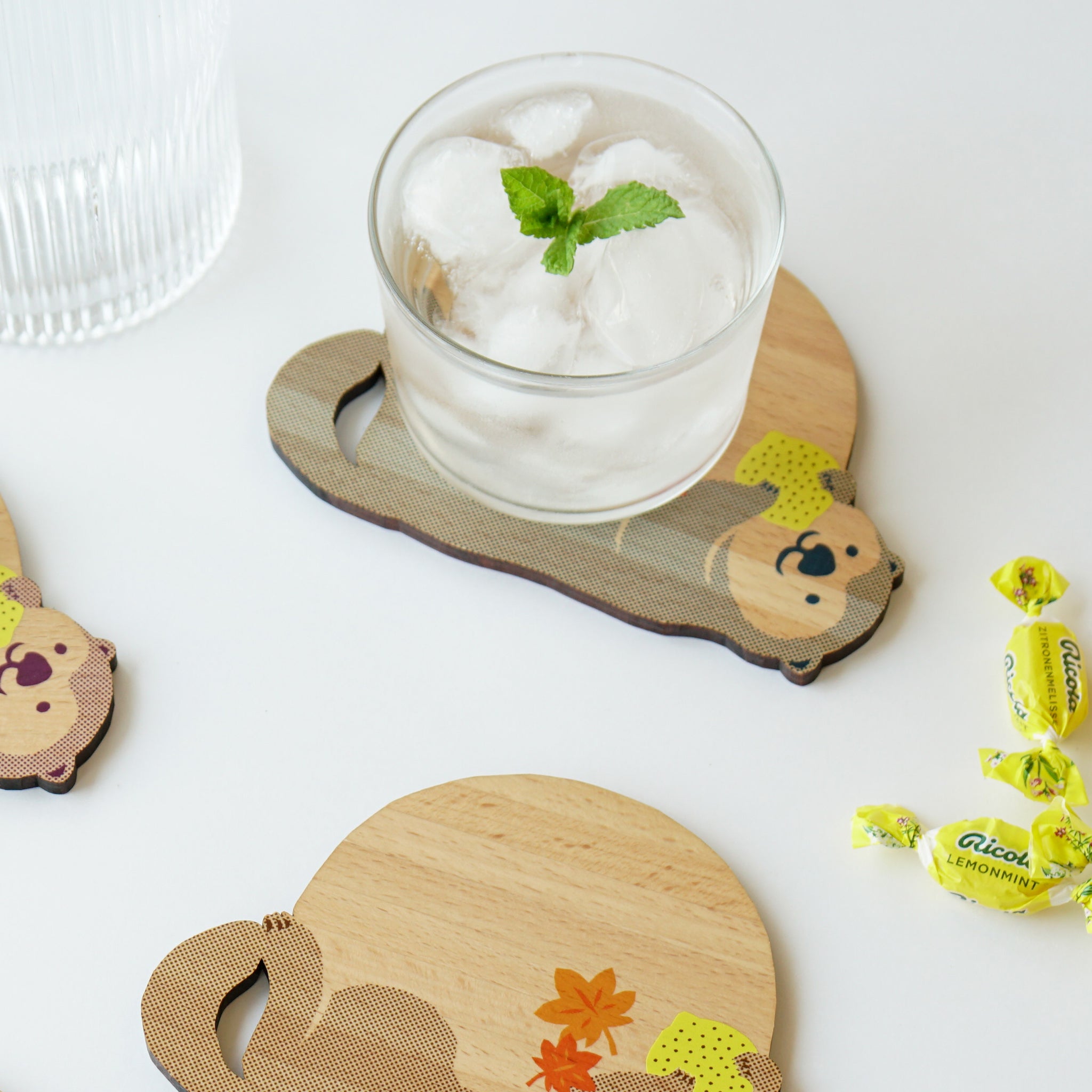 木製コースター・どうぶつモチーフ【ひろしまらっこ】｜Ten＆O Art+
