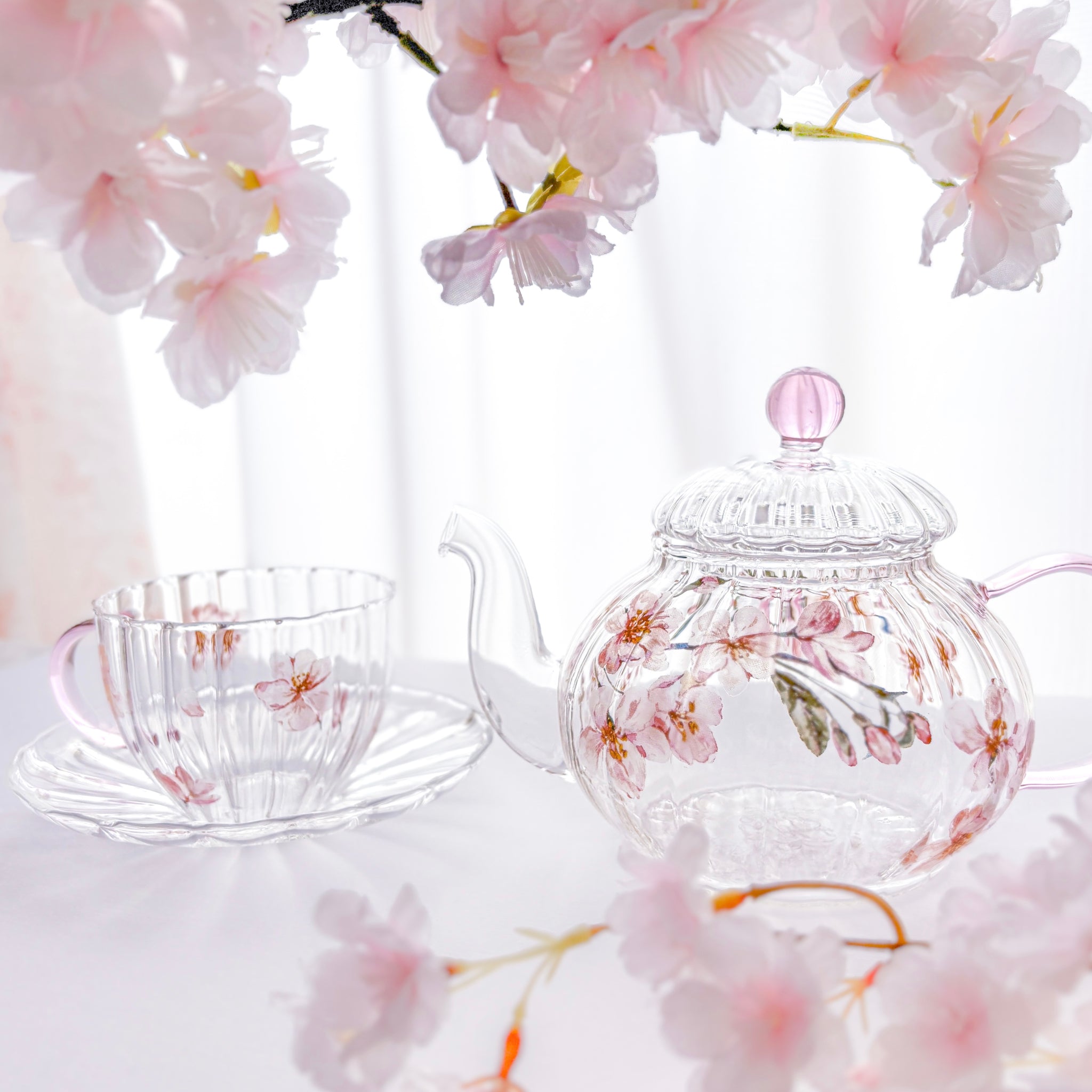 春をそっと閉じ込めた桜ティーセット（耐熱ガラス）｜Blanche Neige By