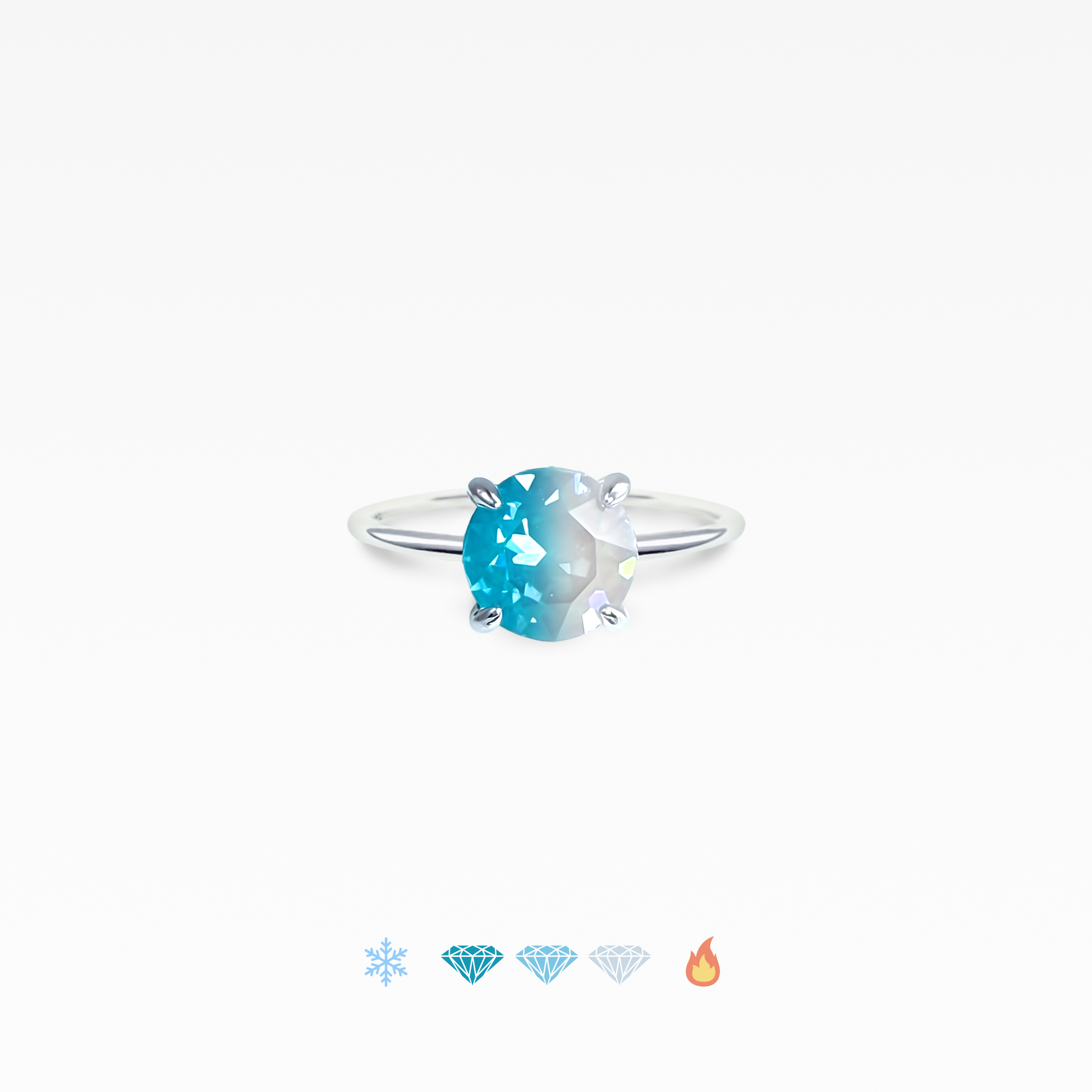 色が変わる宝石リング　キラナライト瑞雪「虹立ち」　ラウンド6mm　SV925｜atelier ShowKer（アトリエショーカー）