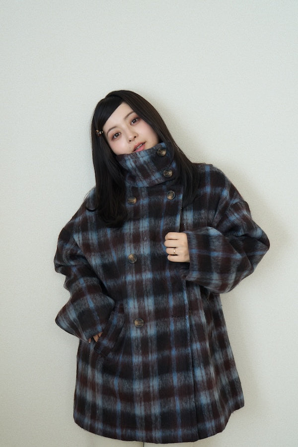 check mohair  coat｜Mistletoe（ミソルト）