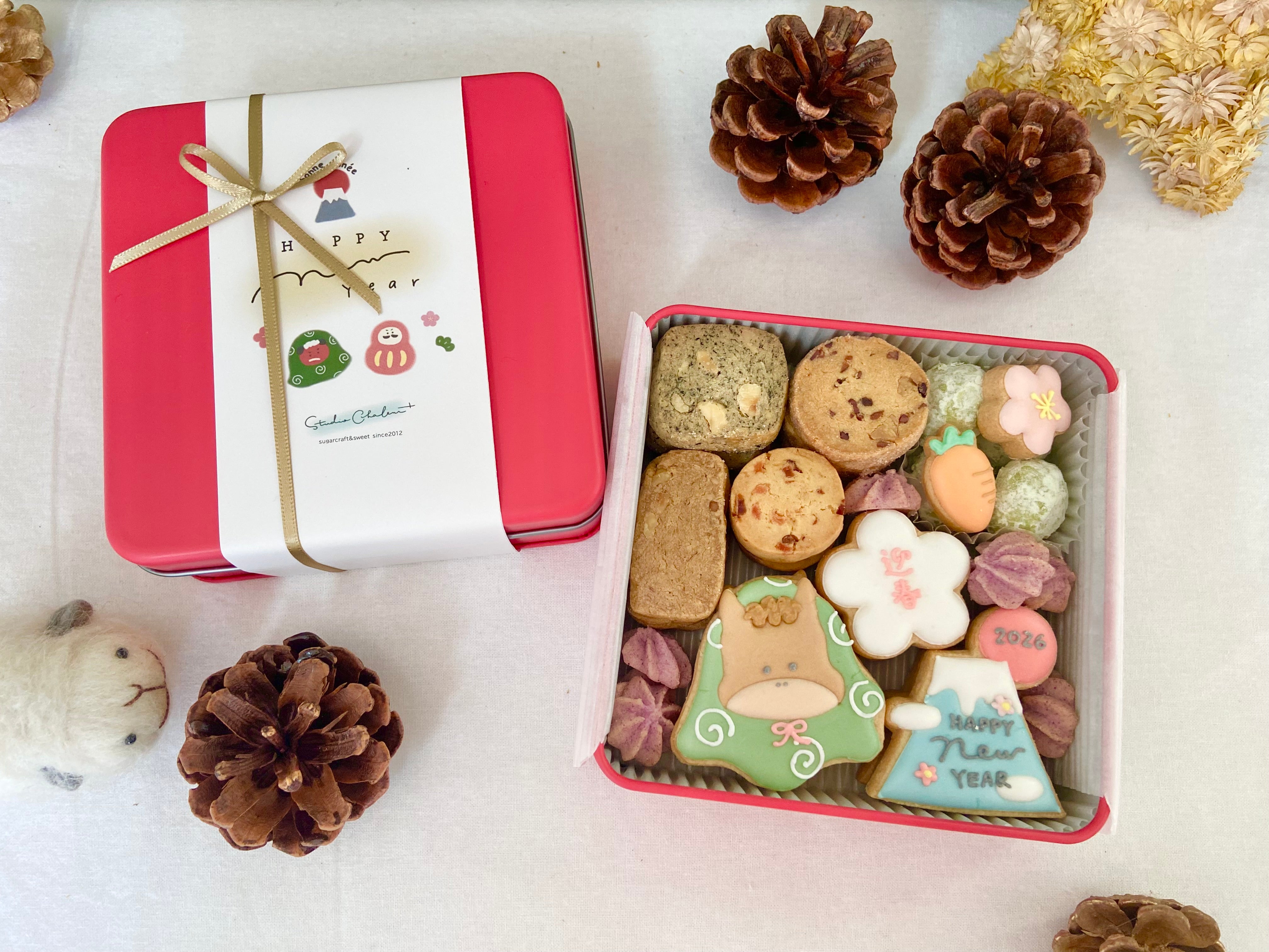 お正月のクッキー缶｜studio chaleur +（スタジオ　シャルール）