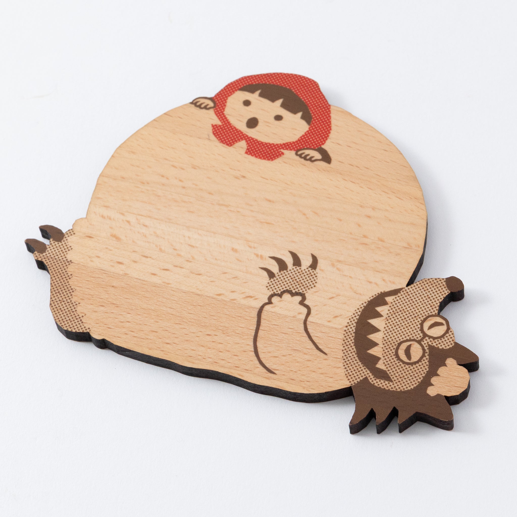 木製コースター・どうぶつモチーフ【おおかみ】｜Ten＆O Art+Craft