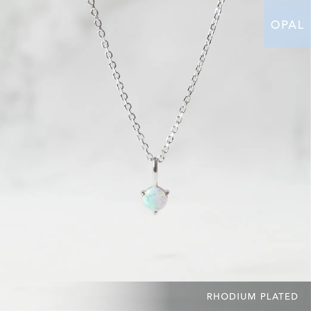 オパール ソリティア ネックレス（シルバー925／ロジウムプレーティング）｜SMUK（スムーク）