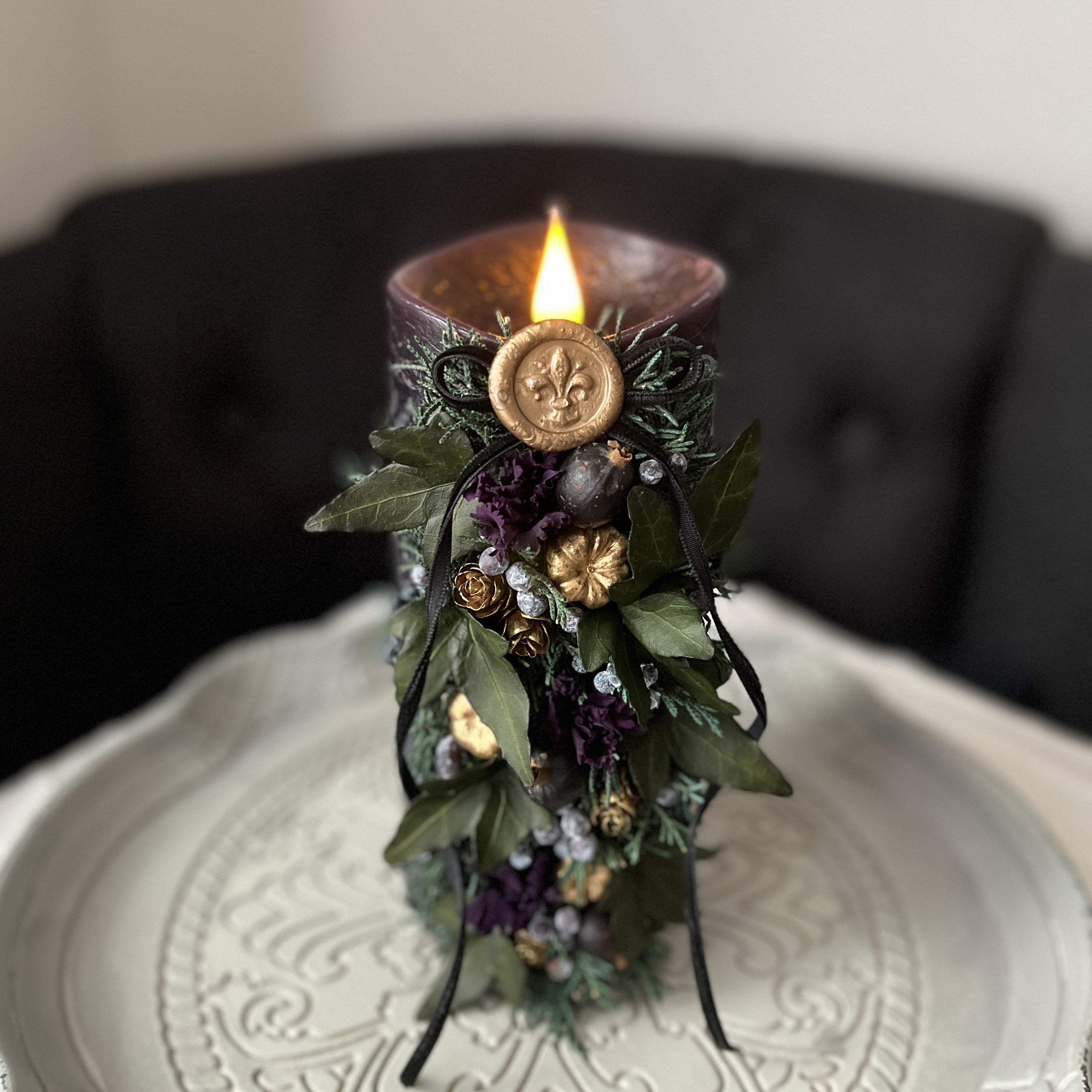 プレミアムフラワーアートキャンドルL フレンチシック｜ciel bleu（シエルブルー）