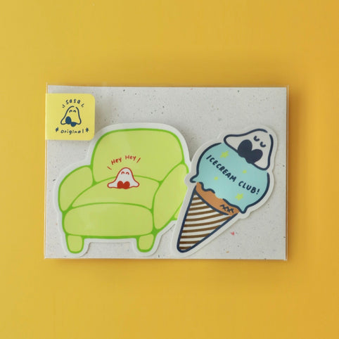 sasa おにぎりおばけステッカー｜sasa（ササ）