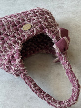 画像をギャラリービューアに読み込む, triangle denim fringe ribbon bag large shoulder ver. / red｜GONGON.crochet（ゴンゴンクロシェ）
