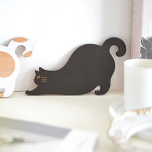 画像をギャラリービューアに読み込む, 猫雑貨・木製プレート＆コースター【ねこまみれロング　のびる・黒】｜Ten&amp;O
