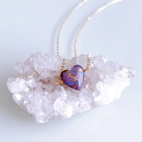 大人ハートパープルコッパーターコイズネックレス｜SAKURA jewelry（サクラジュエリー）