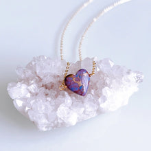 画像をギャラリービューアに読み込む, 大人ハートパープルコッパーターコイズネックレス｜SAKURA jewelry（サクラジュエリー）
